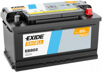 EXIDE Excell EB802 / 12V, 80Ah, 700A / 315x175x175 - +