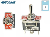 Autoline Metallinen Vipukatkaisin / On-Off-On / 3-Napainen