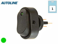Autoline Keinukytkin Oval 0-1 / LED 12V/20A / vihreä