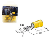 Autoline LAATTALIITIN 6.3mm NAARAS, keltainen 50kpl