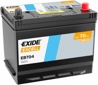 EXIDE Excell EB704 / 12V, 70Ah, 540A / 270x173x222 - +