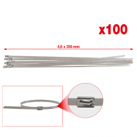 KS TOOLS Jaloteräksinen nippusitoja kuulasulkimella, 4,6x350mm, 100 kpl