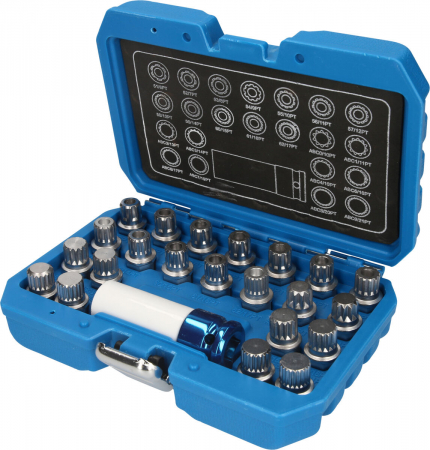 KS TOOLS Lukkomutterivalikoima, VW, 23-osainen