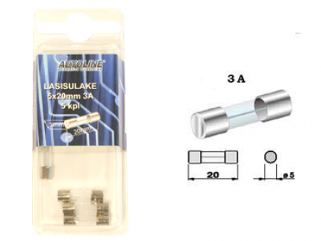 Autoline Lasisulake 5x20mm 3A 5kpl