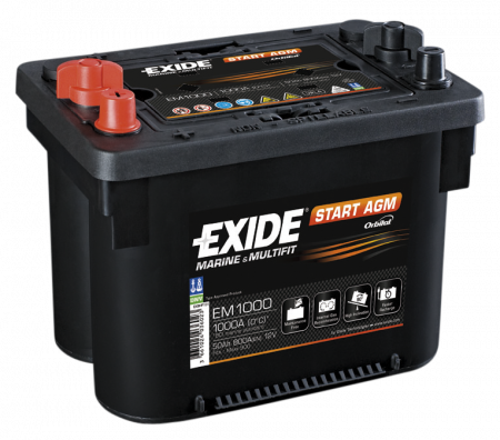 EXIDE Marine&Multifit EM1000 / 12V, 50Ah, 800A /  260x168x210  + - 