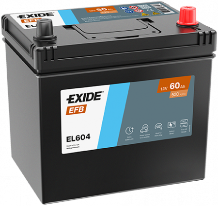 EXIDE Start-Stop Efb EL604 / 12V, 60Ah, 520A / 230x173x222 - +